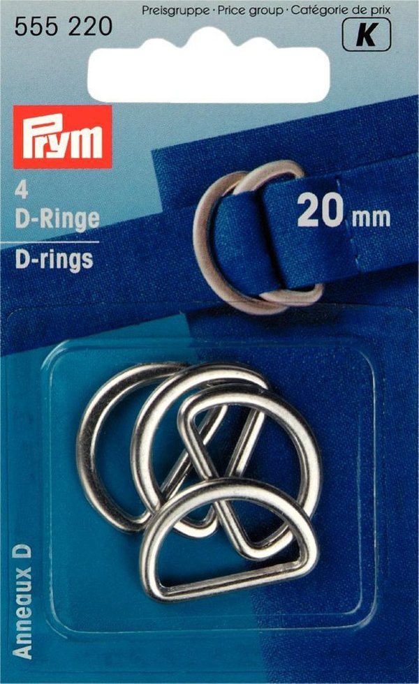 D-Ringe 20mm silberfarbig