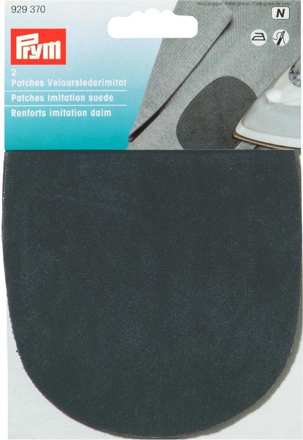 Patches Velourslederimitat (zum Aufbügeln) 10 x 14 cm schwarz