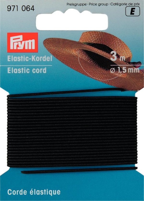 Elastic-Kordel 1,5mm schwarz 3m
