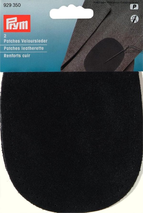 Patches Veloursleder (zum Aufnähen) 10 x 14 cm schwarz